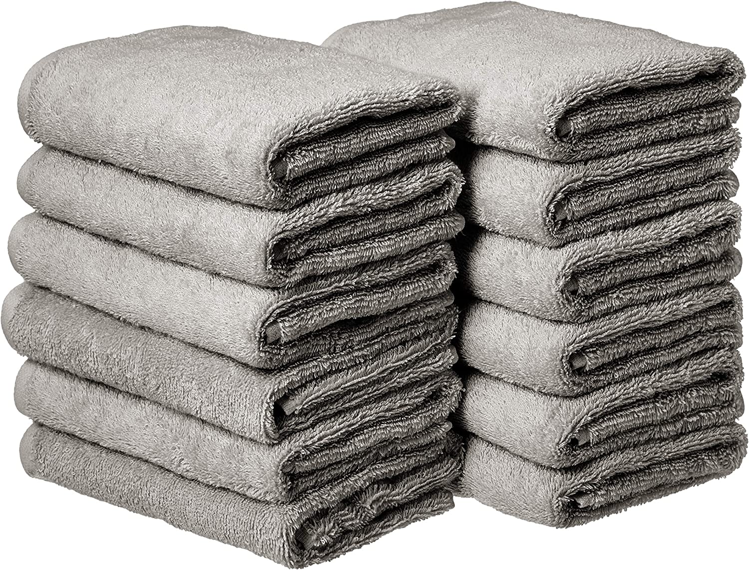 Amazon Basics Cotton Hand Towel - 12-Pack, Gray