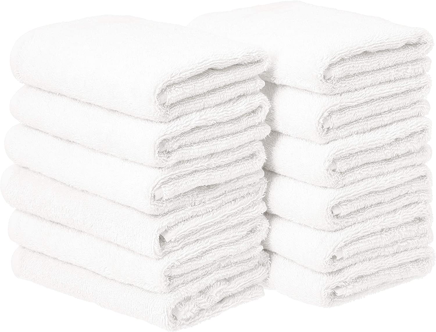 Amazon Basics Cotton Hand Towel - 12-Pack, White