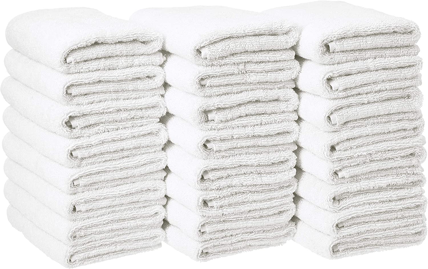 Amazon Basics Cotton Hand Towel - 24-Pack, White