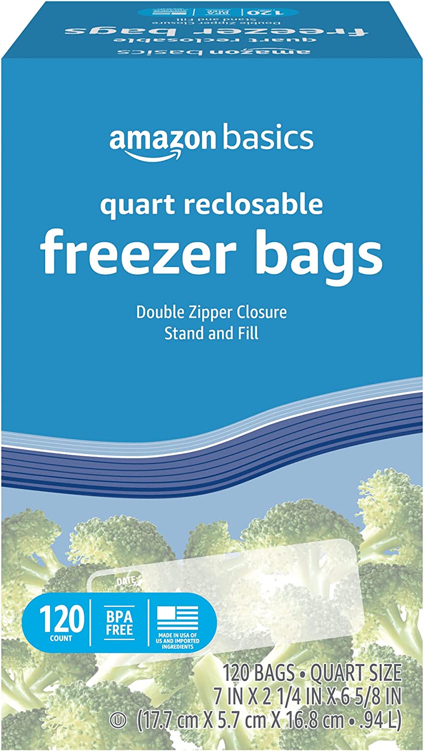 Amazon Basics Freezer Quart Bags