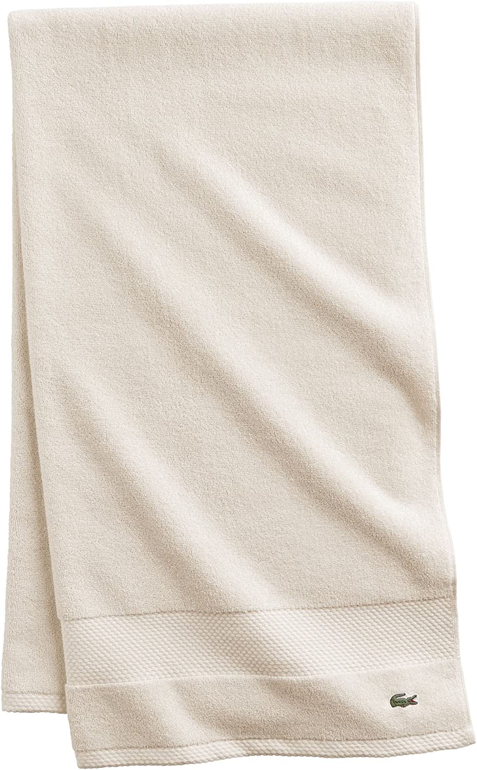 Lacoste Heritage Supima Cotton Bath Towel, Chalk, 30 x 54