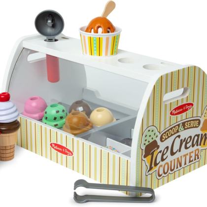 Melissa & Doug Wooden Scoop & Serve Ice Cream Counter